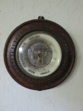Antique Tiger Oak Barometer
