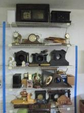 Extraordinary Collection of Antique/Vintage Clock Cases, Mechanisms, Weights,