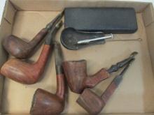 5 Vintage Wood Pipes and Kleen Reem Pipe Tools - Knute, Jarl, Savinelli,