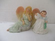 Sansco Sitting Angel Figurine and Maud Humphrey Bogart "Holiday Surprise"