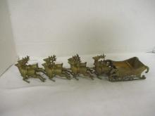Vintage Brass Sleigh and Reindeer