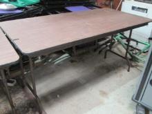 5' Wood Grain Folding Leg Table