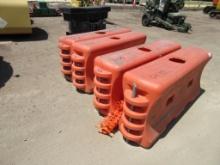 Lot Of (4) Plastic Water Barriers,