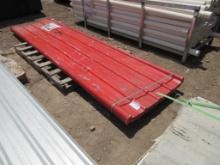 New Unused 35"x12' Red Polycarbonate Roof Panels,
