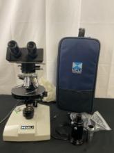 Vintage ML6120L LED Illumination Binocular Asbestos PLM Microscope w/ Soft Nylon Case
