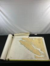6 pcs Vintage Paper Maps. Vancouver Island, British Columbia. Upper Elk Creek Sheet. See pics.