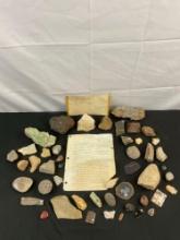 35 pcs Vintage Rock Collection Sourced from WA Locales. Fossil Coral, Agatized Clam. See pics.