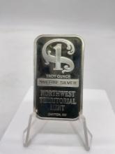 1 troy oz. .999 Fine Silver Bullion Bar Northwest Territorial Mint