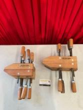 7 pcs Adjustable Clamp Company Jorgensen Woodworking Bar Clamps. 3x Size 1 & 4x Size 0. See pics.