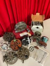 10 pcs Vintage Fishing Equipment Assortment. 9x Deep Sea Fishing Reels, Penn & Pfleuger. See pics.