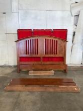 Modern Mission Style King Sized Wooden Bed Frame. Headboard, Footboard, Rails & Supports. See pics.