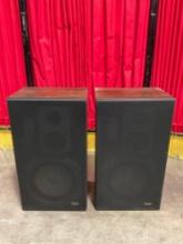 Pair of Vintage Harvard Box Speakers in Wooden Cabinets. Untested, As Is. Unknown Model. See pics.