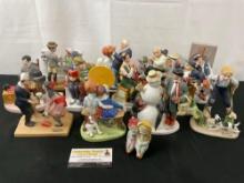 Danbury Mint The 12 Norman Rockwell Porcelain Figurine Collection, all 12 pieces