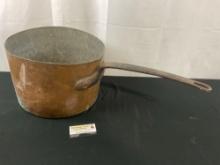 Large Antique Copper Cooking Pot 13 inch in diameter