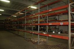 (8) Sections of Pallet Racking 42" x 8' x 12' T (4 Shelves)