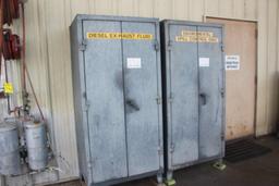 (2) Steel Lockable Storage Cabinets w/Contents