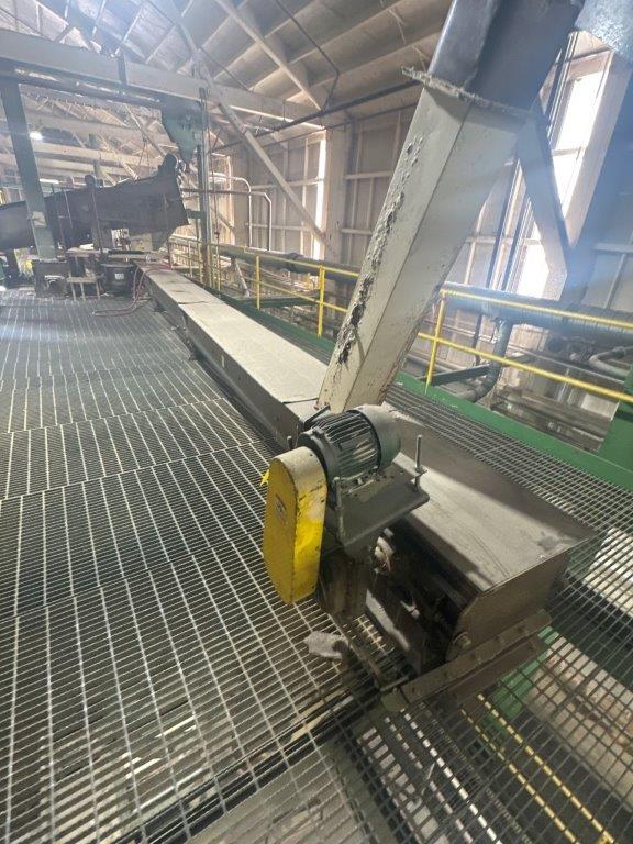 Stainless Steel Single Chain Conveyor 14" x35' w/Dr