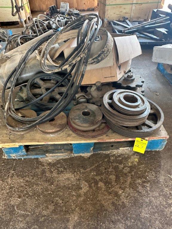 (2) Pallets w/V-Belts - Sheaves, Sprockets & Related Items