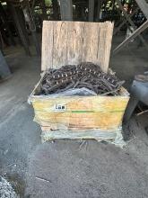 Wooden Crate w/Used Deck Chain & Roller Chain
