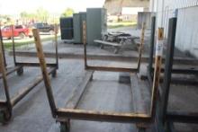 (Yellow) 44 x 76" Steel Lumber Cart w/Side Posts