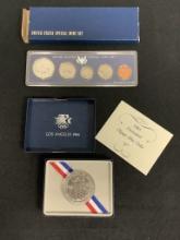 Proof Set - 1966;     1983P Uncirculated Olympic Silver Dollar