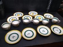 China-Stangl Pottery Cups and Saucers-13 saucers/6 cups