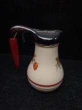 Antique Universal Pottery Syrup with Red Bakelite Handle