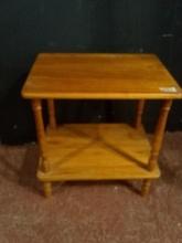 Contemporary Pine 2 Tier Table