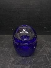 Blown Glass Paperweight-Cobalt Blue