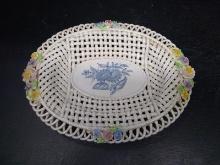 Vintage Basket Weave and Reticulated Oval Serving Tray