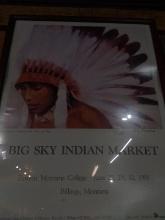 Artwork-Framed Poster-Big Sky Indian Market signed Chris Rowland