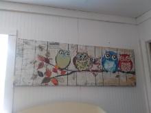 Contemporary Stretched Canvas-Owls