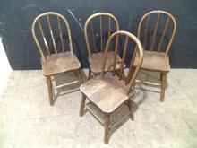 (4) Antique Bentwood Children's Chairs (x4)