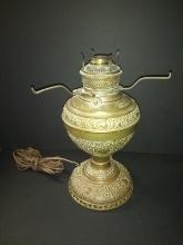 Vintage Copper Oil Lamp Converted
