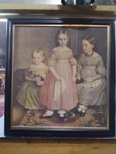 Artwork-Framed Victorian Style Print on Board-3 Sisters
