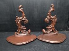 Vintage Carved Walnut Whatnot Shelves with Plate Groove