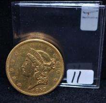 EARLY 1853 $20 LIBERTY XF GOLD COIN