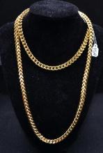 36 INCH 10K YELLOW GOLD BOX LINK NECKLACE