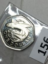 1975 Barbados One Dollar Coin