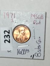 1971 S Lincoln Memorial Cent Coin  