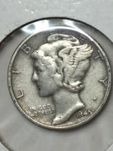 1945 P Silver Mercury Dime 