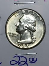 1958 P Washington Quarter