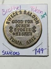 Swedes Saloon Brothel Token