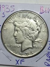 1935 S Peace Dollar Extra Ray