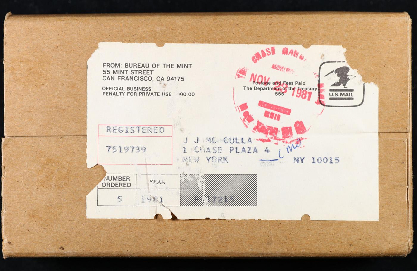 Original sealed Box of 5x 1981 United States Mint Set's