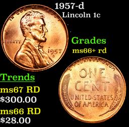 1957-d Lincoln Cent 1c Grades GEM++ RD