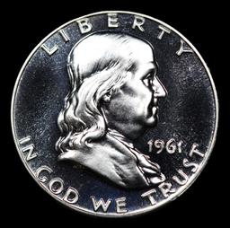 Proof 1961 Franklin Half Dollar 50c Grades GEM++ Proof Cameo