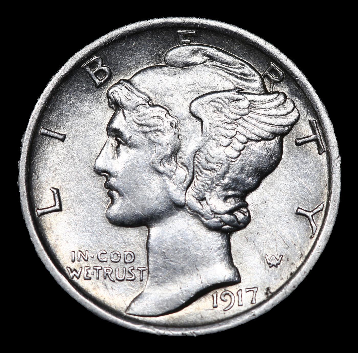 1917-p Mercury Dime 10c Grades Select Unc