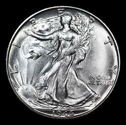 ***Auction Highlight*** 1946-s Walking Liberty Half Dollar Near Top Pop! 50c Graded ms66+ By SEGS (f