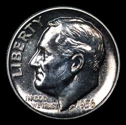 Proof 1956 Roosevelt Dime 10c Grades GEM++ Proof